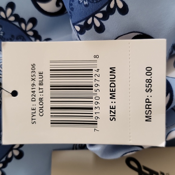 Casual Blue and White Button Down Shirt with Paisley Pattern - Picture 2 of 10